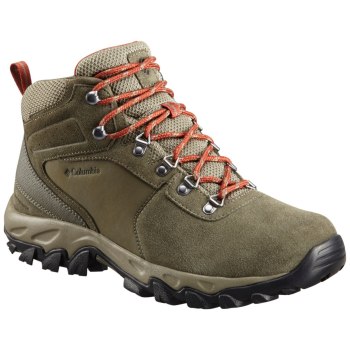 Pánské Turistické Boty Columbia Newton Ridge Plus II Suede Waterproof Wide Olivy Zelené UMSQOZ054